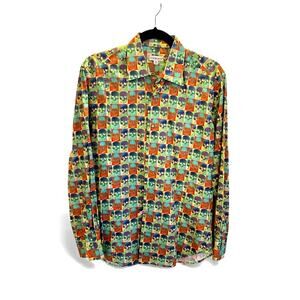 Coton Doux Pop Art Skull Button-Up Shirt – Size 39 / 15.5